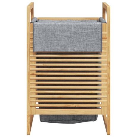 vidaXL Wasmand met grijze zak 32x30x36,5 cm bamboe afbeelding3 - 1