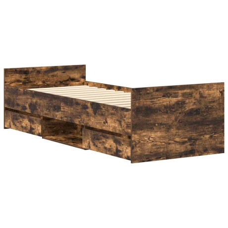 vidaXL Bedframe met hoofd- en voeteneinde gerookt eiken 100x200 cm afbeelding3 - 1