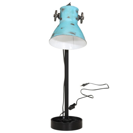 vidaXL Bureaulamp 25 W E27 15x15x55 cm verweerd blauw afbeelding3 - 1