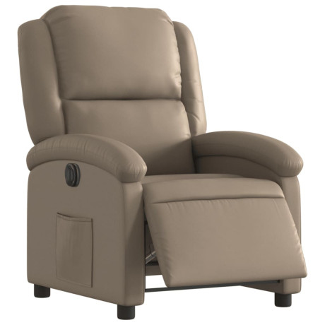 vidaXL Fauteuil verstelbaar elektrisch kunstleer cappuccinokleurig afbeelding3 - 1