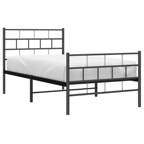 vidaXL Bedframe met hoofd- en voeteneinde metaal zwart 90x200 cm afbeelding3 - 1
