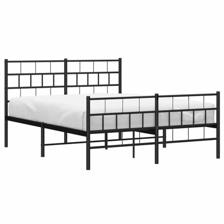 vidaXL Bedframe met hoofd- en voeteneinde metaal zwart 150x200 cm afbeelding3 - 1