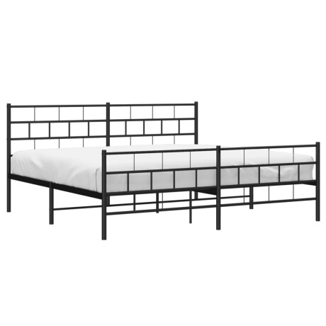 vidaXL Bedframe met voetbord zonder matras metaal zwart 180x200 cm afbeelding3 - 1