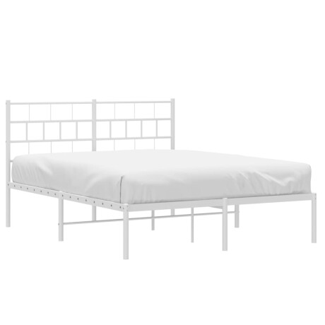 vidaXL Bedframe met hoofdbord metaal wit 140x190 cm afbeelding3 - 1