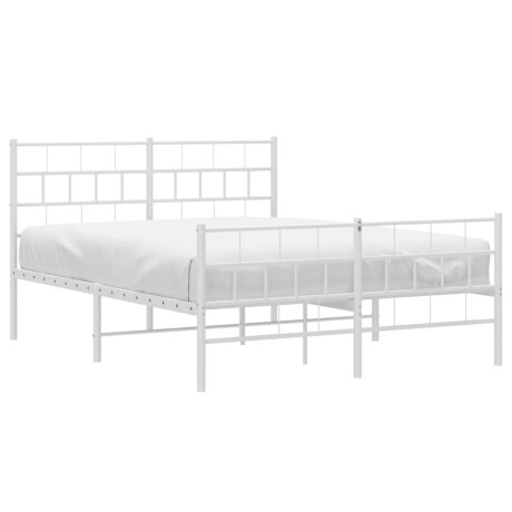 vidaXL Bedframe met hoofd- en voeteneinde metaal wit 120 x 190 cm afbeelding3 - 1