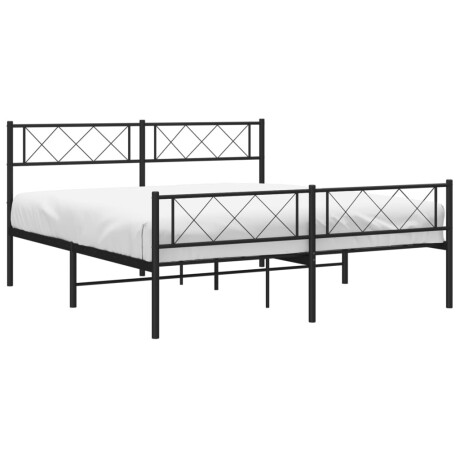 vidaXL Bedframe met hoofd- en voeteneinde metaal zwart 140x190 cm afbeelding3 - 1