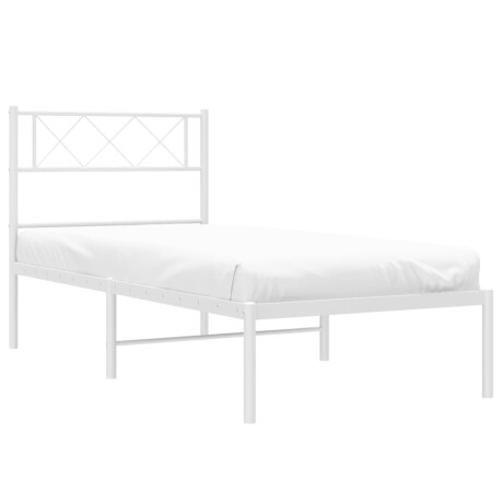 vidaXL Bedframe met hoofdbord metaal wit 90x190 cm afbeelding3 - 1