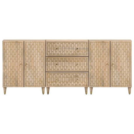 vidaXL Bijzetkasten 3 st 60x33x75 cm massief mangohout afbeelding3 - 1