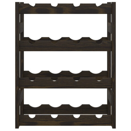 vidaXL Wijnrek voor 16 flessen massief grenenhout zwart afbeelding3 - 1