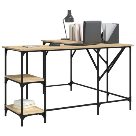 vidaXL Bureau 139x139x75 cm bewerkt hout sonoma eikenkleurig afbeelding3 - 1