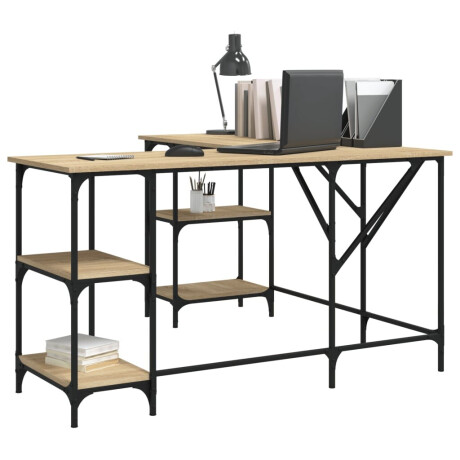 vidaXL Bureau 139x139x75 cm bewerkt hout sonoma eikenkleurig afbeelding3 - 1