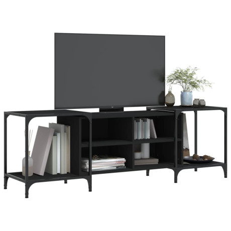 vidaXL Tv-meubel 153x37x50 cm bewerkt hout zwart afbeelding3 - 1