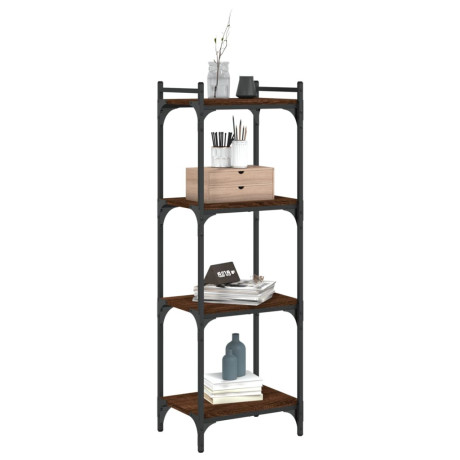 vidaXL Boekenkast 4-laags 40x30x120 cm bewerkt hout bruin eikenkleur afbeelding3 - 1