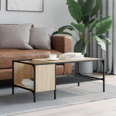 vidaXL Salontafel met rek 100x51x40 cm bewerkt hout sonoma eikenkleur afbeelding3 - 1