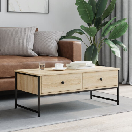 vidaXL Salontafel 101x49x39,5 cm bewerkt hout sonoma eikenkleurig afbeelding3 - 1