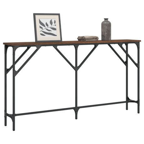 vidaXL Wandtafel 140x23x75 cm bewerkt hout bruin eikenkleur afbeelding3 - 1
