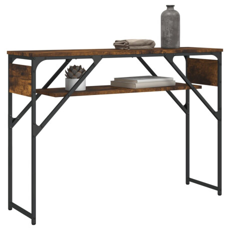 vidaXL Wandtafel met schap 105x30x75 cm bewerkt hout gerookt eiken afbeelding3 - 1