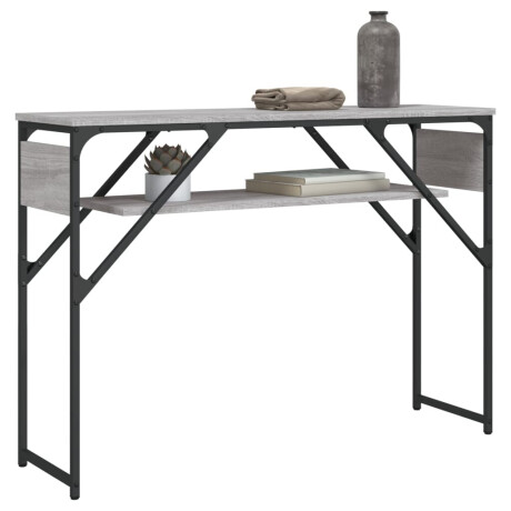 vidaXL Wandtafel met schap 105x30x75 cm bewerkt hout grijs sonoma afbeelding3 - 1