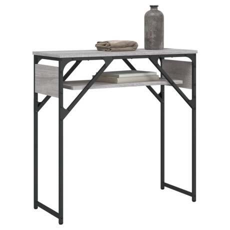 vidaXL Wandtafel met schap 75x30x75 cm bewerkt hout grijs sonoma afbeelding3 - 1