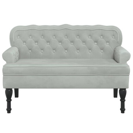 vidaXL Bankje met rugleuning 119,5x64,5x75 cm fluweel lichtgrijs afbeelding3 - 1