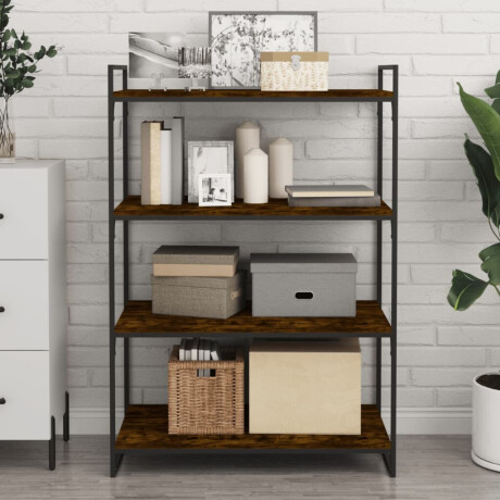vidaXL Wandschappen 4 st 80x40x1,5 cm bewerkt hout gerookt eikenkleur afbeelding3 - 1