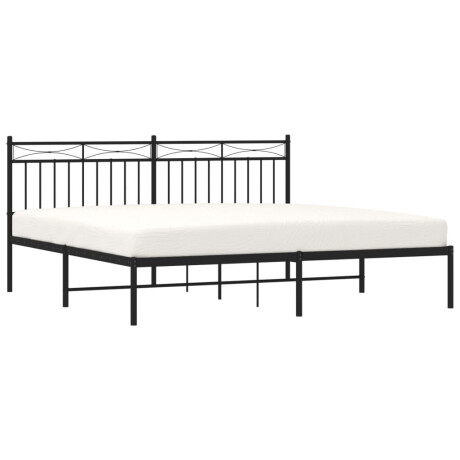 vidaXL Bedframe met hoofdbord metaal zwart 180x200 cm afbeelding3 - 1