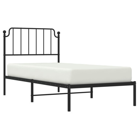 vidaXL Bedframe met hoofdbord metaal zwart 90x190 cm afbeelding3 - 1