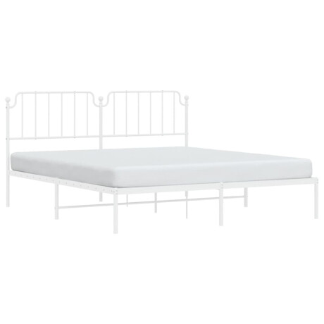 vidaXL Bedframe met hoofdbord metaal wit 180x200 cm afbeelding3 - 1