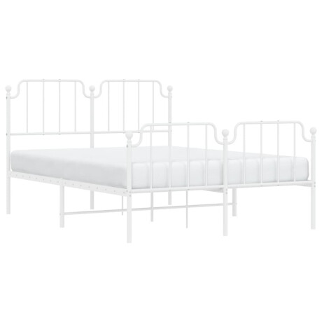 vidaXL Bedframe met hoofd- en voeteneinde metaal wit 140x200 cm afbeelding3 - 1