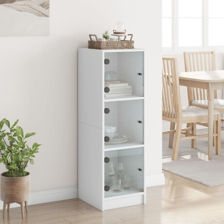 vidaXL Hoge kast met glazen deuren 35x37x109 cm wit afbeelding3 - 1