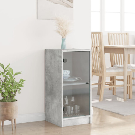 vidaXL Bijzetkast met glazen deuren 35x37x75,5 cm betongrijs afbeelding3 - 1