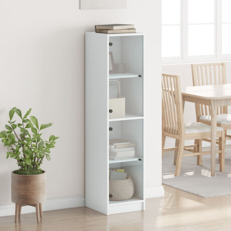 vidaXL Hoge kast met glazen deuren 35x37x142 cm wit afbeelding3 - 1