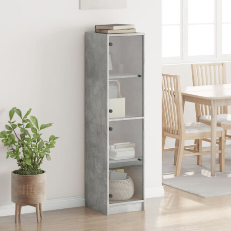 vidaXL Hoge kast met glazen deuren 35x37x142 cm betongrijs afbeelding3 - 1