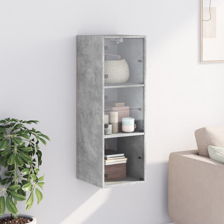 vidaXL Wandkast met glazen deuren 35x37x100 cm betongrijs afbeelding3 - 1