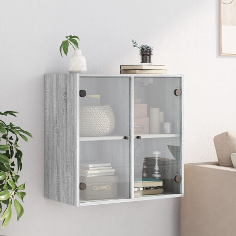 vidaXL Wandkast met glazen deuren 68x37x68,5 cm grijs sonoma eiken afbeelding3 - 1