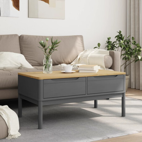 vidaXL Salontafel FLORO 99x55,5x45 cm massief grenenhout grijs afbeelding3 - 1