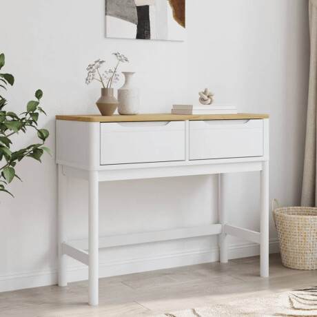 vidaXL Wandtafel FLORO 89,5x36,5x73 cm massief grenenhout wit afbeelding3 - 1