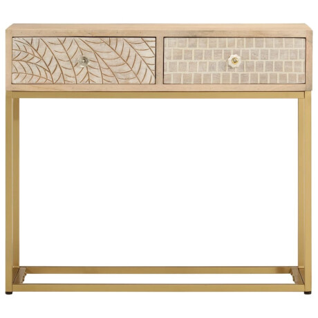 vidaXL Wandtafel 90x30x76 cm massief mangohout en ijzer afbeelding3 - 1