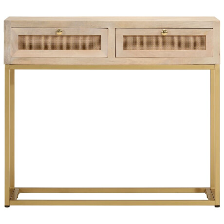 vidaXL Wandtafel 90x30x76 cm massief mangohout en ijzer afbeelding3 - 1