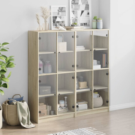 vidaXL Boekenkast met deuren 136x37x142 cm hout sonoma eikenkleurig afbeelding3 - 1