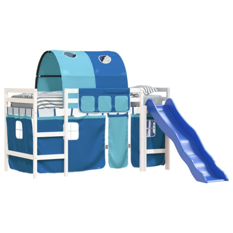 vidaXL Kinderhoogslaper met tunnel 80x200 cm massief grenenhout blauw afbeelding3 - 1