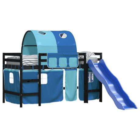 vidaXL Kinderhoogslaper met tunnel 80x200 cm massief grenenhout blauw afbeelding3 - 1