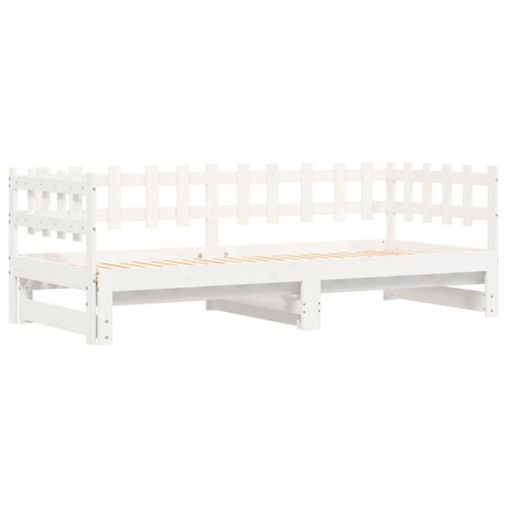 vidaXL Slaapbank uitschuifbaar massief grenenhout wit 2x(90x200) cm afbeelding3 - 1