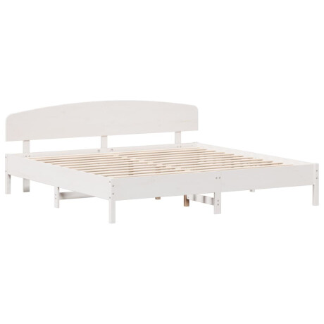 vidaXL Bedframe zonder matras massief grenenhout wit 200x200 cm afbeelding3 - 1