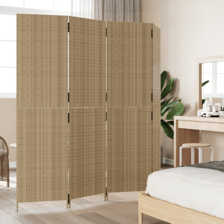 vidaXL Kamerscherm 4 panelen poly rattan beige afbeelding3 - 1