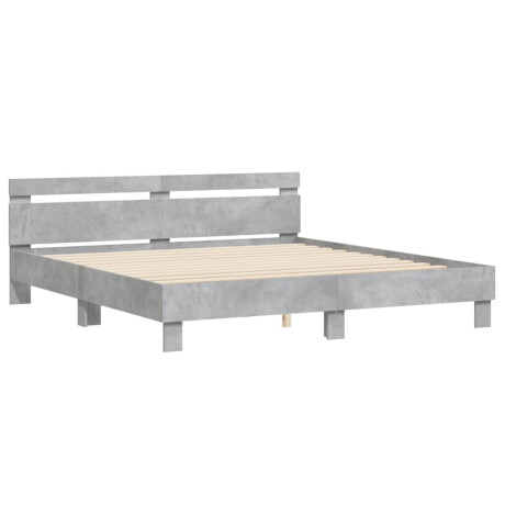 vidaXL Bedframe met hoofdeinde bewerkt hout betongrijs 160x200 cm afbeelding3 - 1