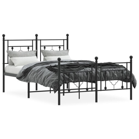 vidaXL Bedframe met hoofd- en voeteneinde metaal zwart 120x190 cm afbeelding3 - 1