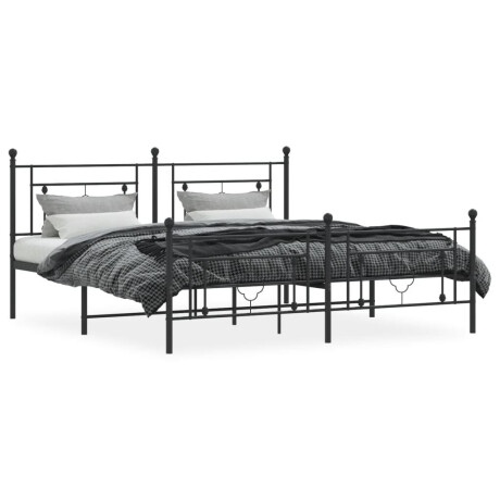 vidaXL Bedframe met hoofd- en voeteneinde metaal zwart 183x213 cm afbeelding3 - 1