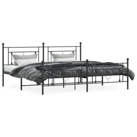 vidaXL Bedframe met hoofd- en voeteneinde metaal zwart 200x200 cm afbeelding3 - 1