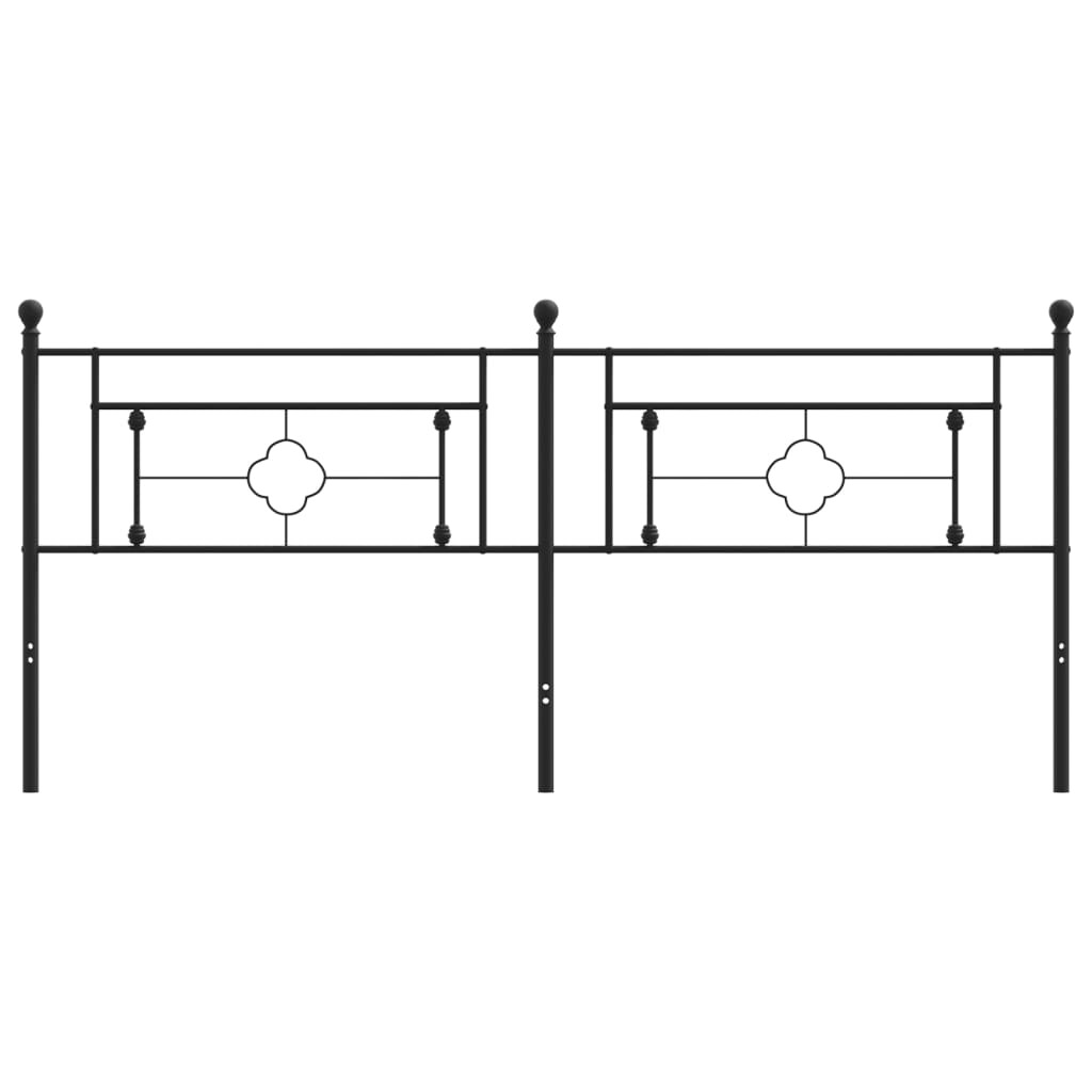 vidaXL Hoofdbord 193 cm metaal zwart afbeelding3 - 1